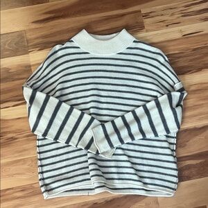 Striped Gray and White womens madewell Sweater